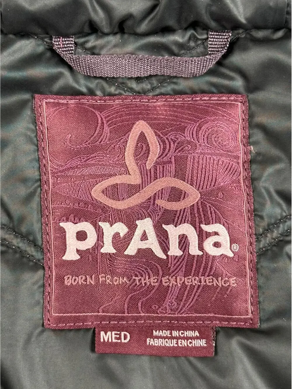 prAna Calla Wool Hooded Vest Womens Burgundy Quilted Faux Fur Trim Full Zip Sz M - Picture 9 of 15